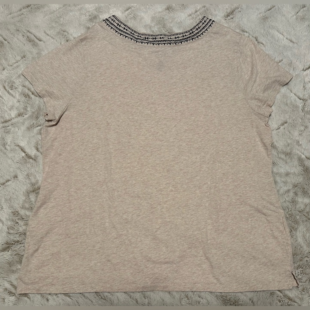 Croft & Barrow Light Tan Cotton Embroidered Shirt XXL - Picture 8 of 8